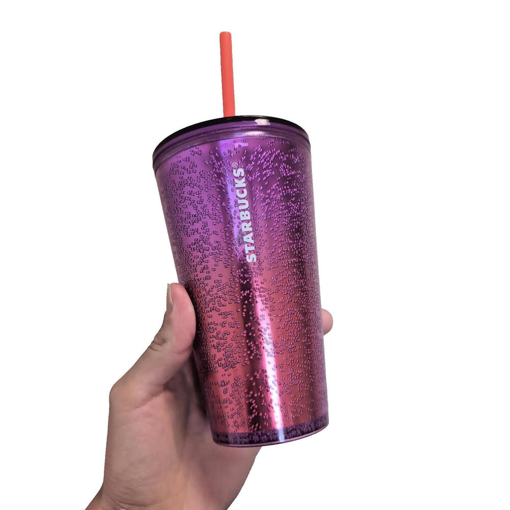 (NEW) Starbucks 2021 Summer Bubble Cup 16oz Pink Purple Ombre Cold Tumbler